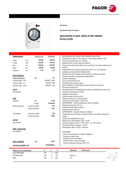SECADORA A GAS, SR/G-35 MP GREEN EVOLUTION