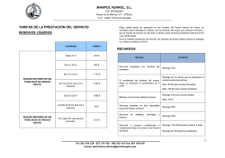 Tarifas Marpol S&oacute;lidos Marpol Ferrol, S.L.