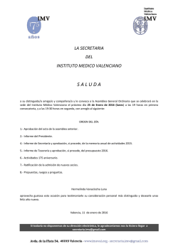 S A L U D A - Instituto M&eacute;dico Valenciano, IMV