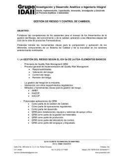GESTI&Oacute;N DE RIESGO Y CONTROL DE CAMBIOS.