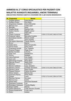 ammessi al 2&deg; corso specialistico per pazienti con