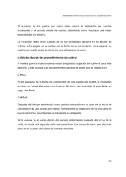 6.4 Modalidades de procedimiento de cobro: