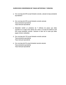 EJERCICIOS CONVERSION DE TASAS ANTICIPADA Y VENCIDA a