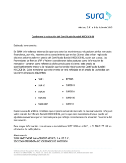 Cambio valuaci&oacute;n HSCCICB-06 - SURA Investment Management