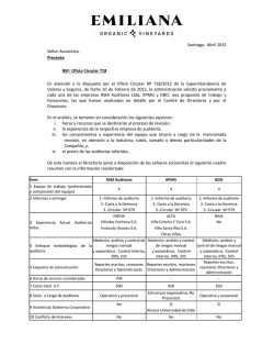 Santiago, Abril 2015 Se&ntilde;or Accionista, Presente REF