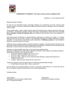 2&ordm;-5&ordm;/206/15 - Plan lector y libros de lectura
