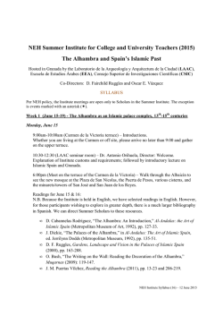 NEH Institute Syllabus.16 - Laboratorio de Arqueolog&iacute;a y