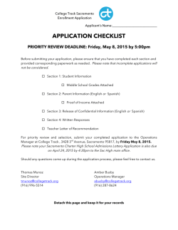 APPLICATION CHECKLIST - Sutter Middle School