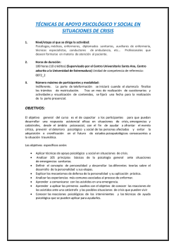 t&eacute;cnicas de apoyo psicol&oacute;gico y social en