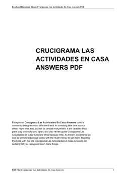 crucigrama las actividades en casa answers pdf