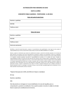 autorizaci&oacute;n para menores de edad hasta 16 a&ntilde;os
