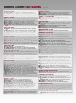 RESULTADOS JUZGAMIENTO PASTOR ALEM&Aacute;N 25 julio 2015