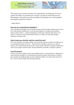 Qu&egrave; s&oacute;n les constel&middot;lacions familiars? Quins temes puc abordar