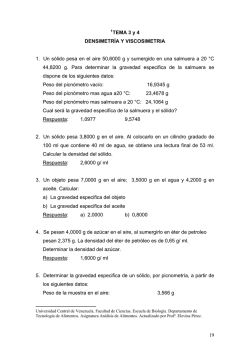Problemario. Densimetria y Viscometria - Facultad de Ciencias-UCV
