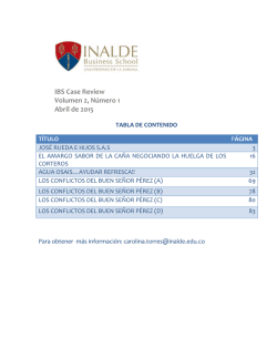 IBS Case Review Volumen 2, N&uacute;mero 1 Abril de 2015