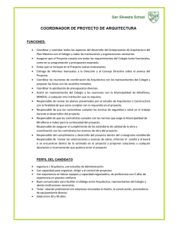 COORDINADOR DE PROYECTO DE ARQUITECTURA