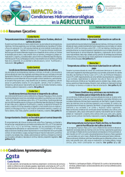 Impacto Agroclim&aacute;tico Decadal 1&ordm; Marzo 2015
