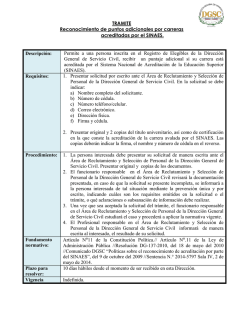 Puntaje adicional para carreras del SINAES