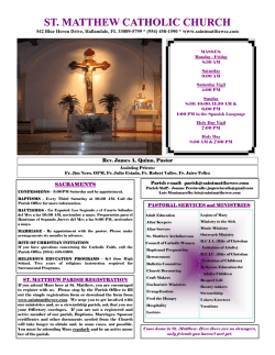 ST. MATTHEW CATHOLIC CHURCH - Saint Matthew Catholic Church