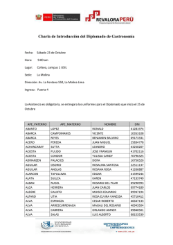 Charla de Introducci&oacute;n del Diplomado de Gastronom&iacute;a