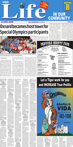 IN OUR COMMUNITY Oxnard becomes host town