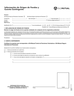 Informaci&oacute;n de Origen Fondos y Cuenta Contingente