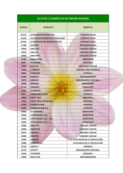 ACTIVOS COSMETICOS DE ORIGEN NATURAL