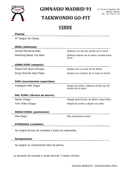 Hoja Cintur&oacute;n Verde - Gimnasio Madrid 91