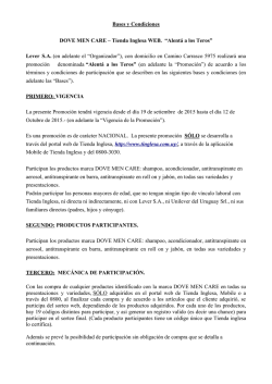 Bases y Condiciones DOVE MEN CARE &ndash; Tienda Inglesa WEB