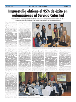 Nov 2015 Impuestalia obtiene el 95% de &eacute;xito en reclamaciones al