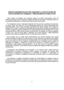 l&iacute;neas fundamentales para abordar la capacitaci&oacute;n de facilitadores