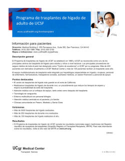 Programa de trasplantes de h&iacute;gado de adulto de UCSF