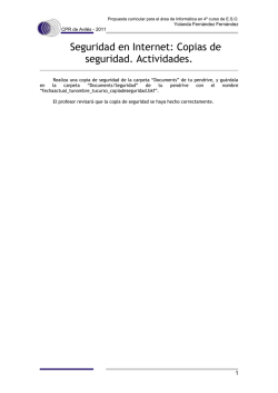 Seguridad en Internet: Copias de seguridad. Actividades.