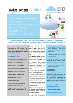 Ficha byte pass - Backup Online con EID Seguridad de Contenidos