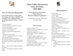 Hope Valley Elementary Lista de &Uacute;tiles 2015-2016