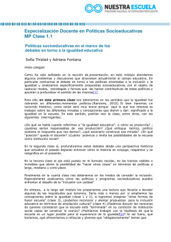 Especializaci&oacute;n Docente en Pol&iacute;ticas Socioeducativas MP Clase 1.1