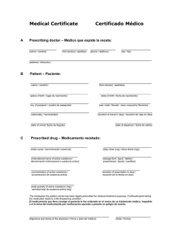 Medical Certificate Certificado M&eacute;dico