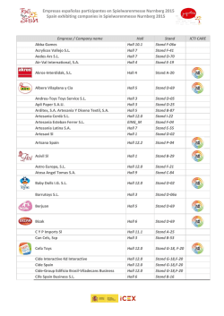 Empresas espa&ntilde;olas participantes en Spielwarenmesse Nurnberg