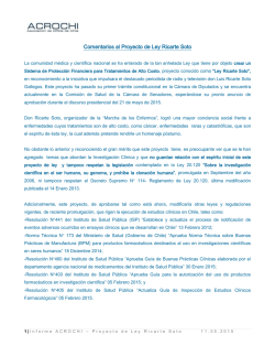 Comentarios al Proyecto de Ley Ricarte Soto