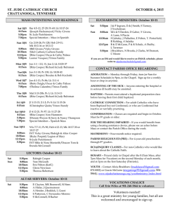 ST. JUDE CATHOLIC CHURCH OCTOBER 4, 2015