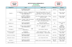 Lista de libros SEC - Instituto Nueva Generaci&oacute;n
