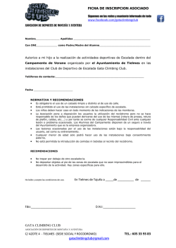 Autorizaci&oacute;n actividad de escalada