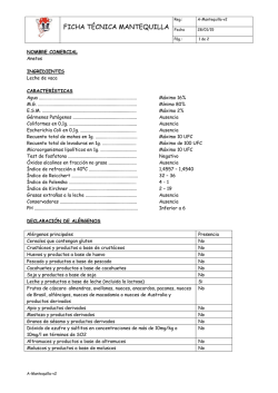 FICHA T&Eacute;CNICA MANTEQUILLA