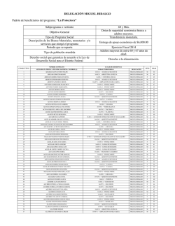 DELEGACI&Oacute;N MIGUEL HIDALGO Padr&oacute;n de beneficiarios del