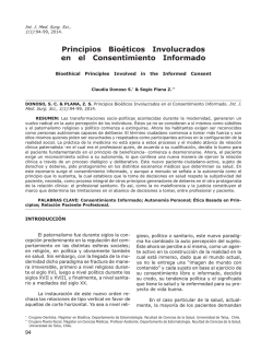 Principios Bio&eacute;ticos Involucrados en el Consentimiento Informado