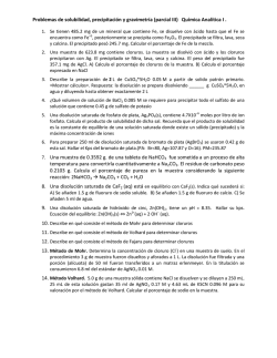 Problemas de solubilidad, precipitaci&oacute;n y