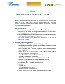 CURSO: ACERCAMIENTO A LA PASTORAL DE LA SALUD
