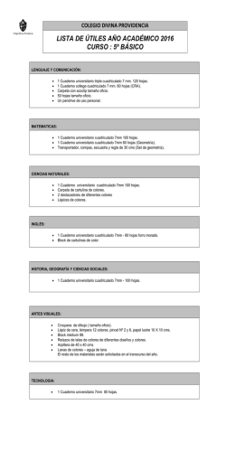 Lista de &uacute;tiles 2&ordm; ciclo - Colegio Divina Providencia