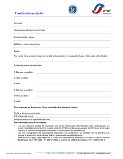 Planilla de Inscripci&oacute;n. CVC