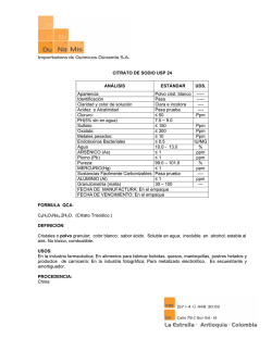 CITRATO DE SODIO USP 24 AN&Aacute;LISIS EST&Aacute;NDAR UDS